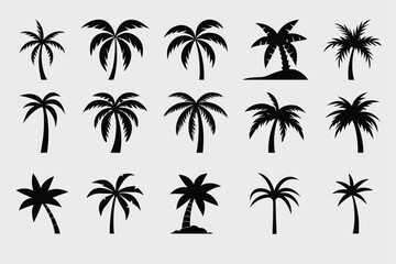 Minimalist Palm Tree Logo Icon Design Template - Vector Art