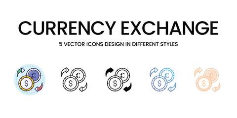 Currency Exchange icons set vector illustration. vector stock