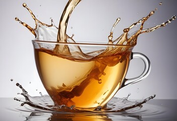 splash tea closeup shot