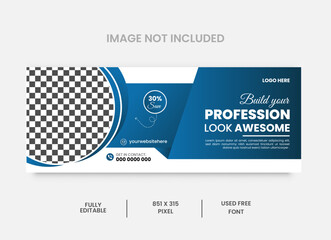 Digital marketing Facebook cover and panoramic banner template.