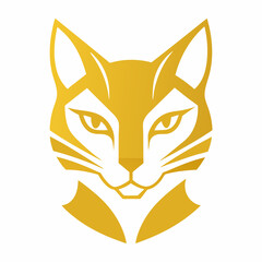 A golden cat head logo