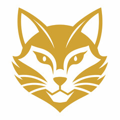 A golden cat head logo