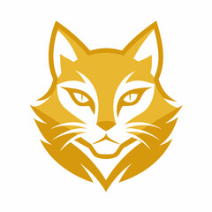 A golden cat head logo