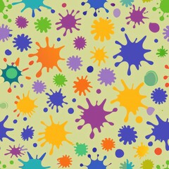 Seamless pattern of artistic splatters and blobs, Generative AI