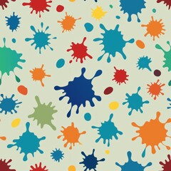 Seamless pattern of artistic splatters and blobs, Generative AI