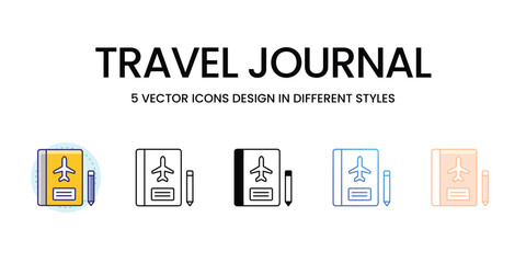 Travel Journal icons set vector illustration. vector stock