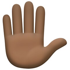 Obraz premium Raised Hand: Dark Skin Tone