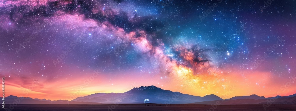 Poster upper-level observatories capturing celestial phenomena, upper-level observatories, high-altitude as