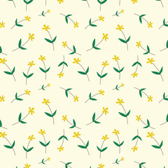 Floral seamless pattern with creative flowers isolated on background.