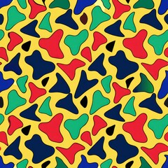 Seamless pattern of dynamic patterns with mixed shapes, Generative AI