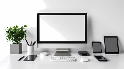 Fototapeta premium Office laptop, computer, pc, diversity and business people reading online report, website design feedback or research project. Collaboration, staff mentor and team designer working illustration.;