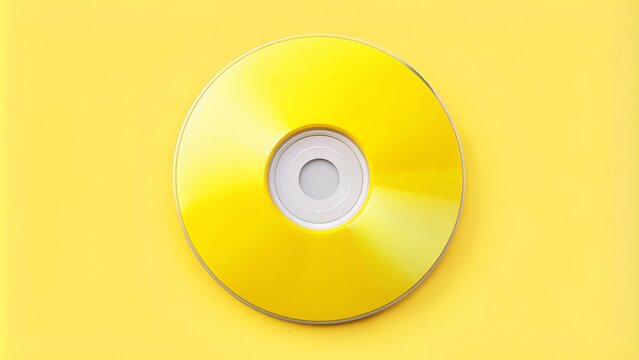 Blank CD or DVD template in yellow color for presentation layouts and design. rendering, CD, DVD, blank, template