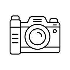 mirrorless camera line icon with white background vector stock illustration