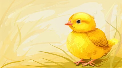 Adorable baby chick surrounded by flora, embodying the joy and beauty of spring with a touch of whimsy and charm.