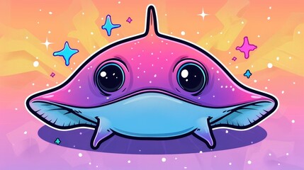 Stunning stingray illustration displayed prominently on a gradient backdrop, perfect for web banners needing eyecatching design.