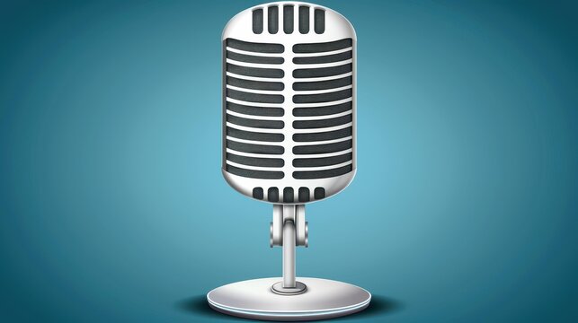 A sleek digital illustration showcasing a microphone on a stand against a crisp, clean background for a fresh look.