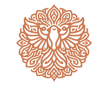 recommend clip art: Vector bird line art mandala design