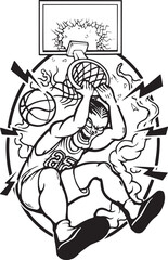 a man playing basketball silhouette 