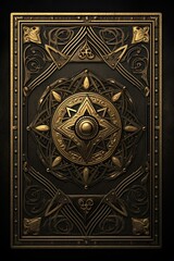 Exquisitely Detailed Ancient Artistic Card with Intricate Historical Patterns and Authentic Medieval Design, an Ideal and Perfect Addition to Any Classic Game Collection