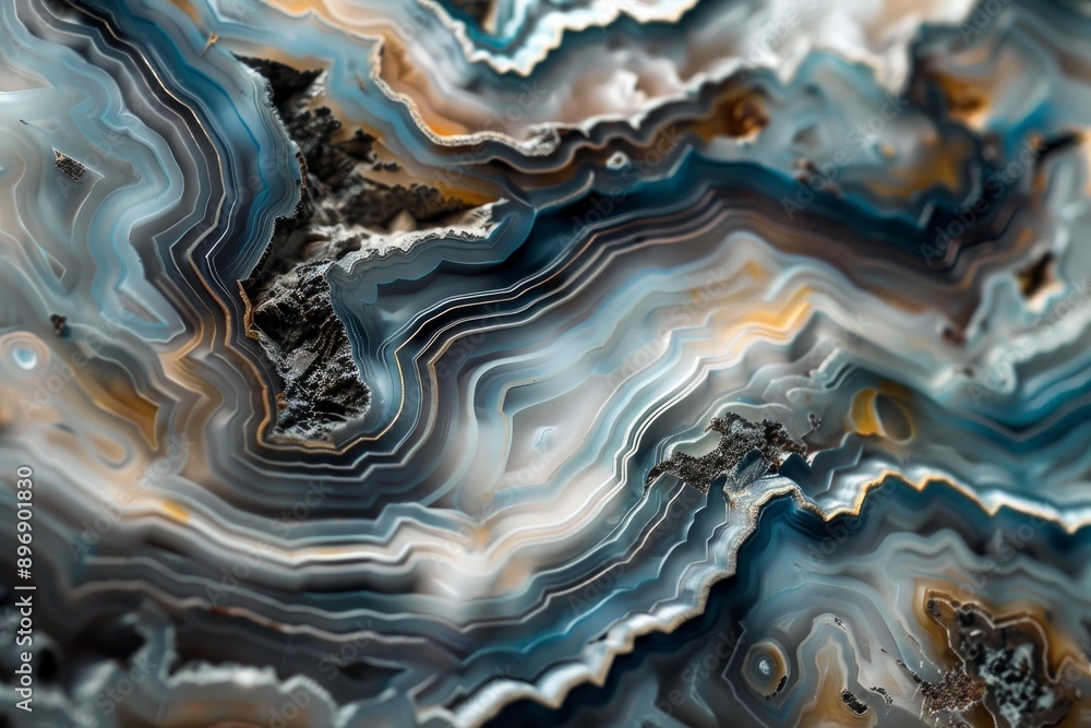 Poster discover the mesmerizing and intricate patterns of agate stone in macro photography, showcasing the 