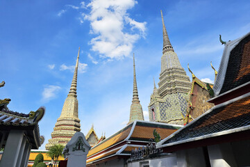 Fototapeta premium Ancient Stupa at Wat Pho Bangkok, Thailand.