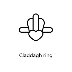 Claddagh ring vector icon