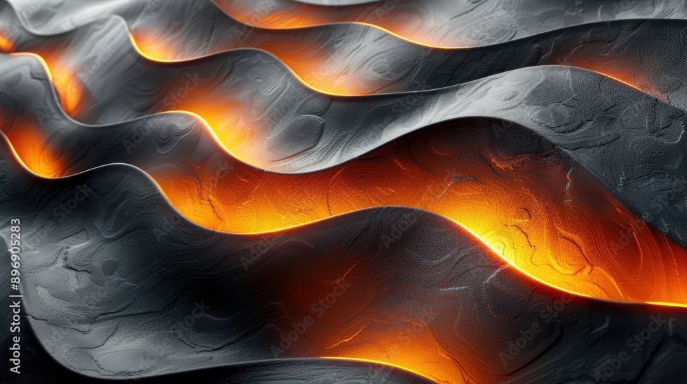 Poster black background with a golden gradient flowing in the center, creating an abstract and elegant desi