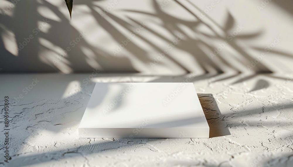 Aufkleber minimalist card mockup design 3d render of blank white square cards on light background, top view te