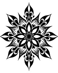 flower, vector, floral, nature, illustration, design, plant, leaf, spring, petal, element, art, decoration, flora, black, tattoo, drawing for tattoo, tattoo graphics, tattoo art