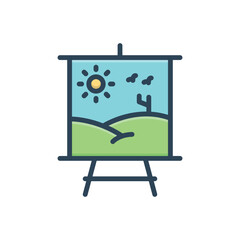 Color illustration icon for painting