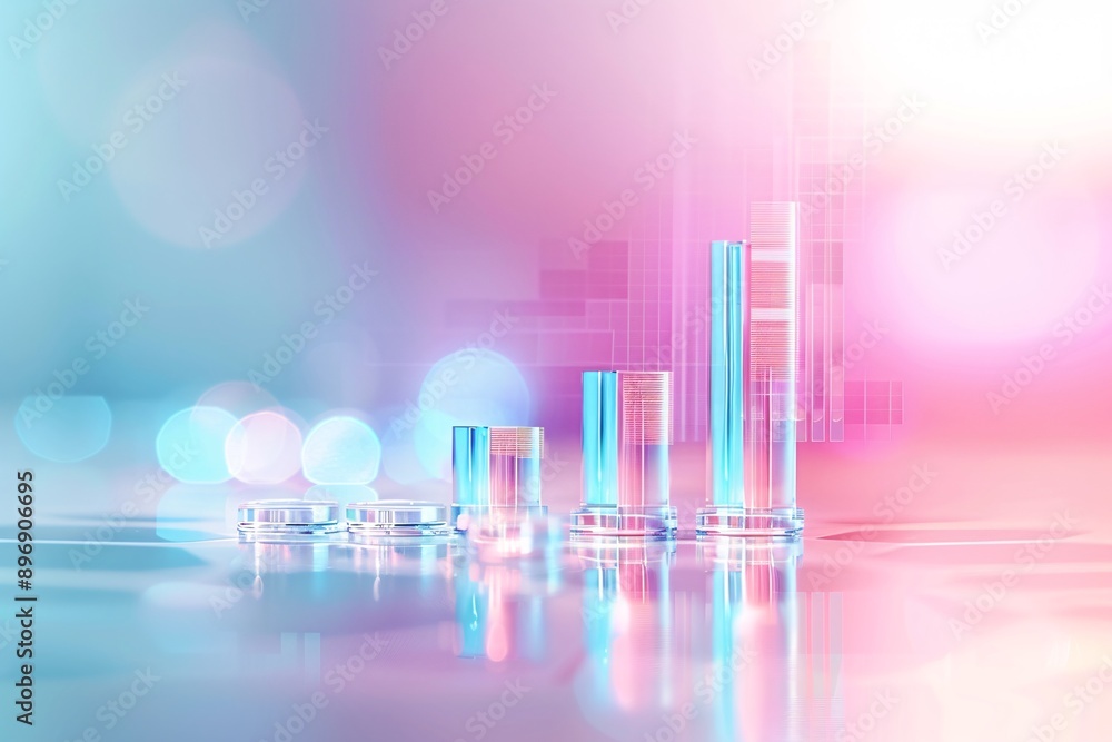 Poster soft gradient background with seo graphs, representing effective campaigns