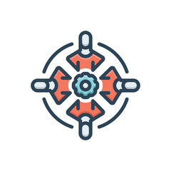 Color illustration icon for teamwork