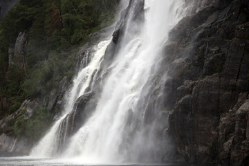 Hengjanefossen waterfall in Lysefjord, Norway   
