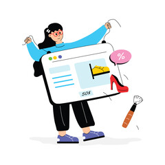 Premium quality vector illustration of launch website