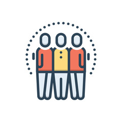 Color illustration icon for support