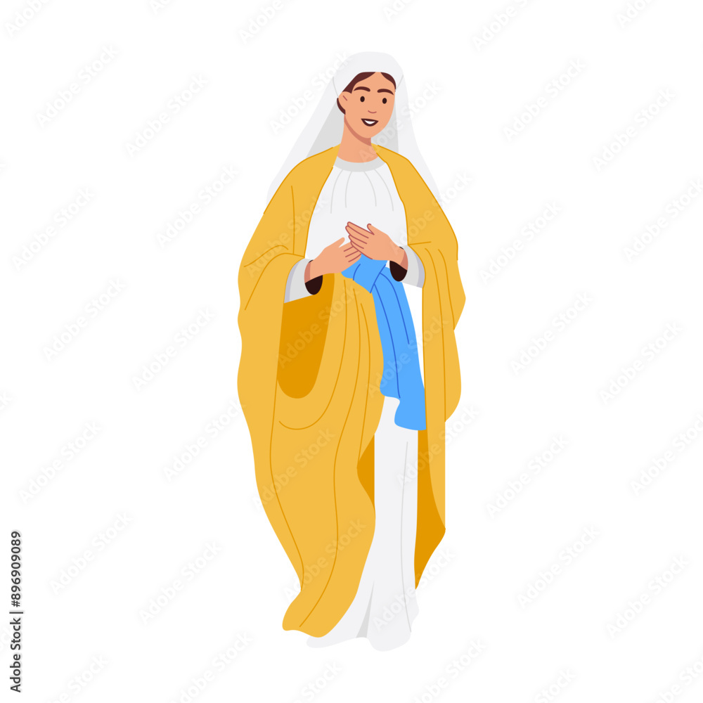 Sticker Christ mother illustration in flat style 

