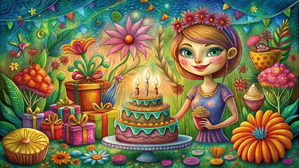 Fototapeta premium Happy Birthday card, Happy Birthday banner