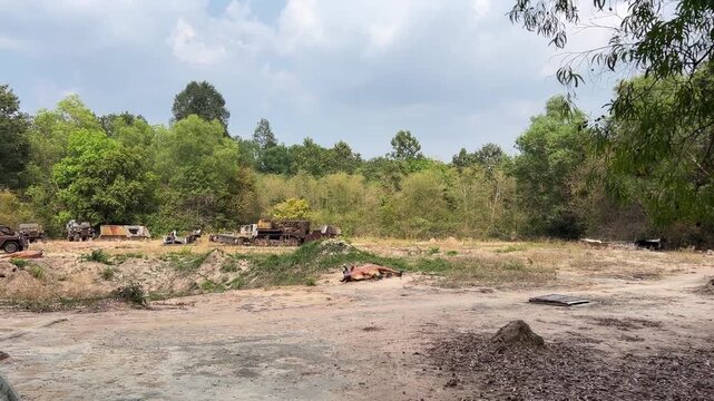 Cu Chi, Viet Nam Cu Chi tunnels were the Viet Cong's base of operations for the Tet Offensive in 1968. Famous tourist attraction in Vietnam