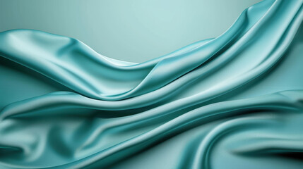 Obraz premium Stunning dark blue abstract silk background with mint, teal, and emerald tones. Metallic foil effect for a unique design template.