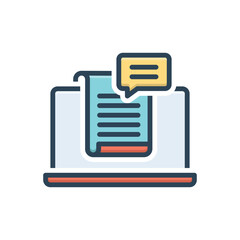 Color illustration icon for storytelling