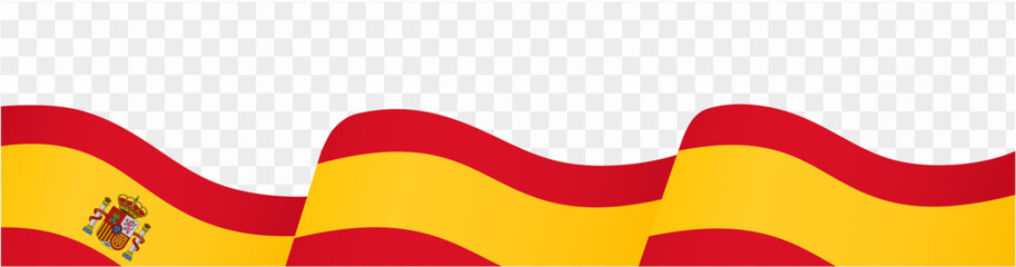 Spain flag wave isolated on png or transparent background vector illustration.