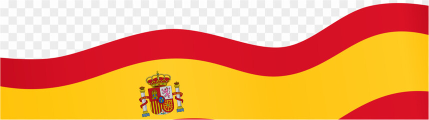 Spain flag wave isolated on png or transparent background vector illustration.