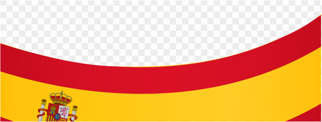 Fototapeta premium Spain flag wave isolated on png or transparent background vector illustration.