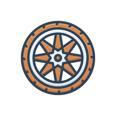 Obraz premium Color illustration icon for wheel