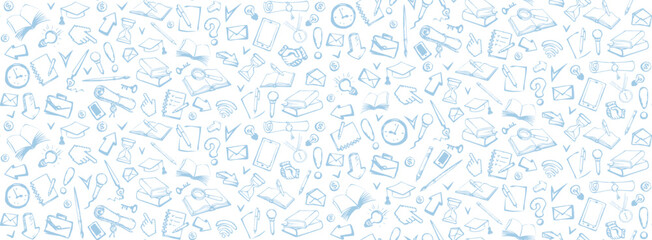 Vector background. Pattern of various icons