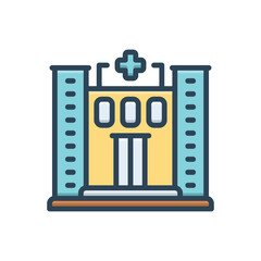 Color illustration icon for clinic