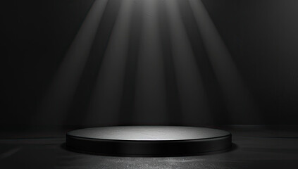 White spotlight on podium. Created with Ai