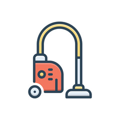 Color illustration icon for vacuum cleaner