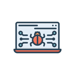 Color illustration icon for malware