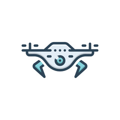 Color illustration icon for drone